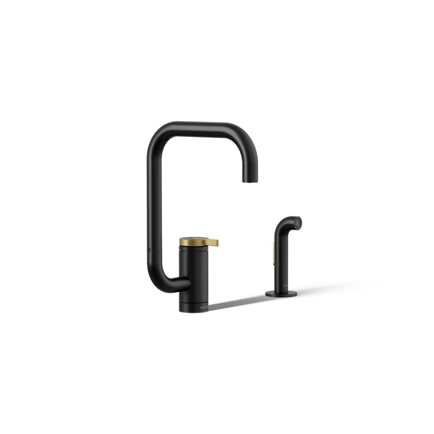 Llave de cocina Components con rociador en negro con dorado,,hi-res image number null