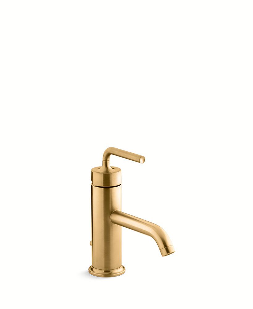 Llave Monomando Baja Para Lavabo L&iacute;nea Purist En Dorado Cepillado,,hi-res image number null