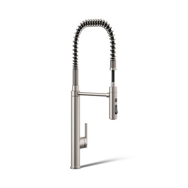 Llave de cocina Purist extra&iacute;ble con rociador multifunci&oacute;n en acero inoxidable