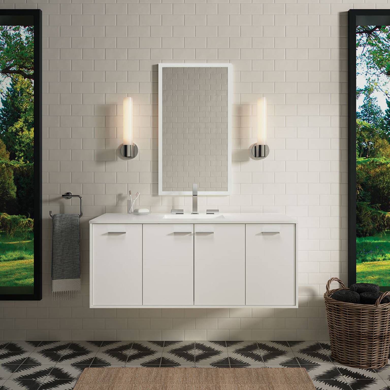 Vanity Jute Para Cuarto De Ba&ntilde;o Blanco,,hi-res image number null
