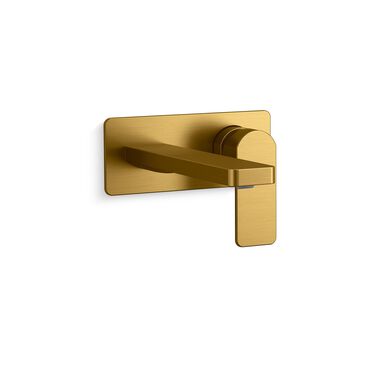 Llave de muro monomando para lavabo Parallel dorado