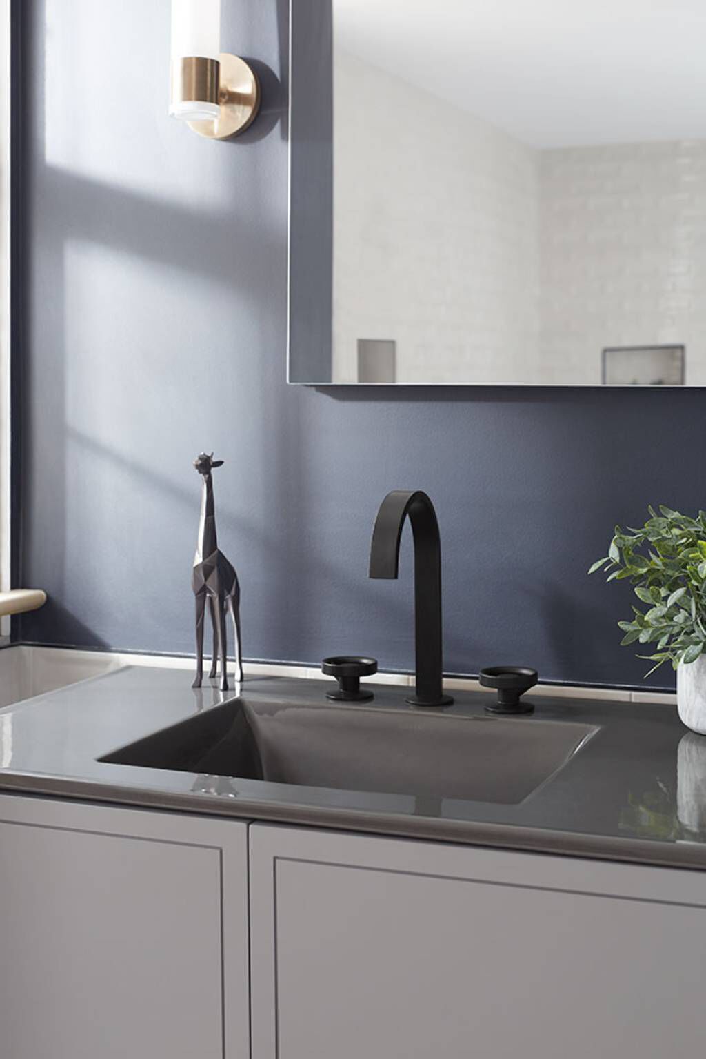 Llave duomando para lavabo línea Components en negro mate,,hi-res image number null