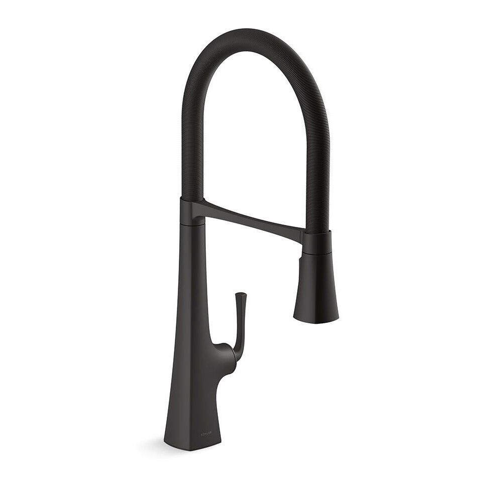 Llave monomando retráctil de cocina línea Graze en negro mate,,hi-res image number null