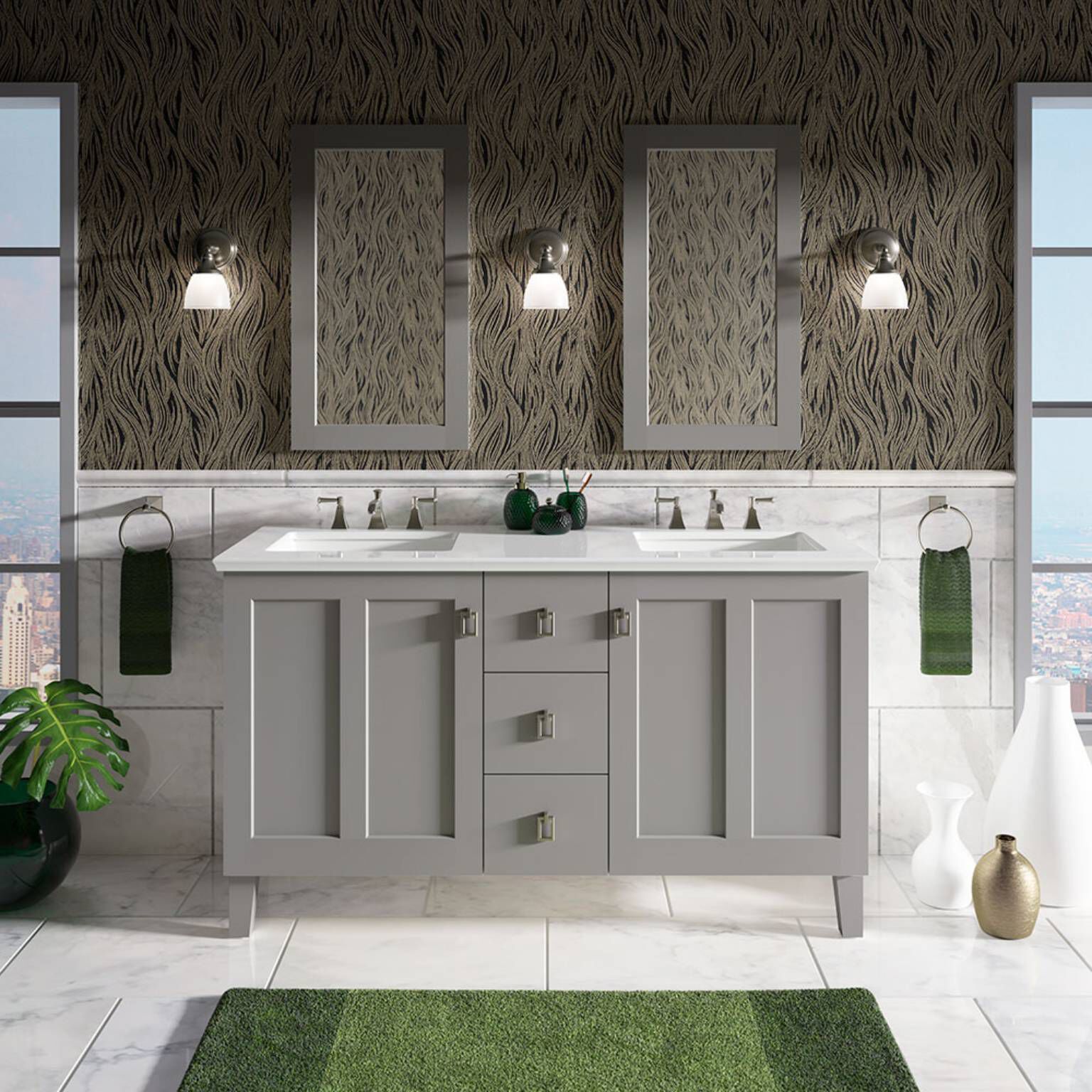 Vanity Poplin para baño mohair gris,,hi-res image number null