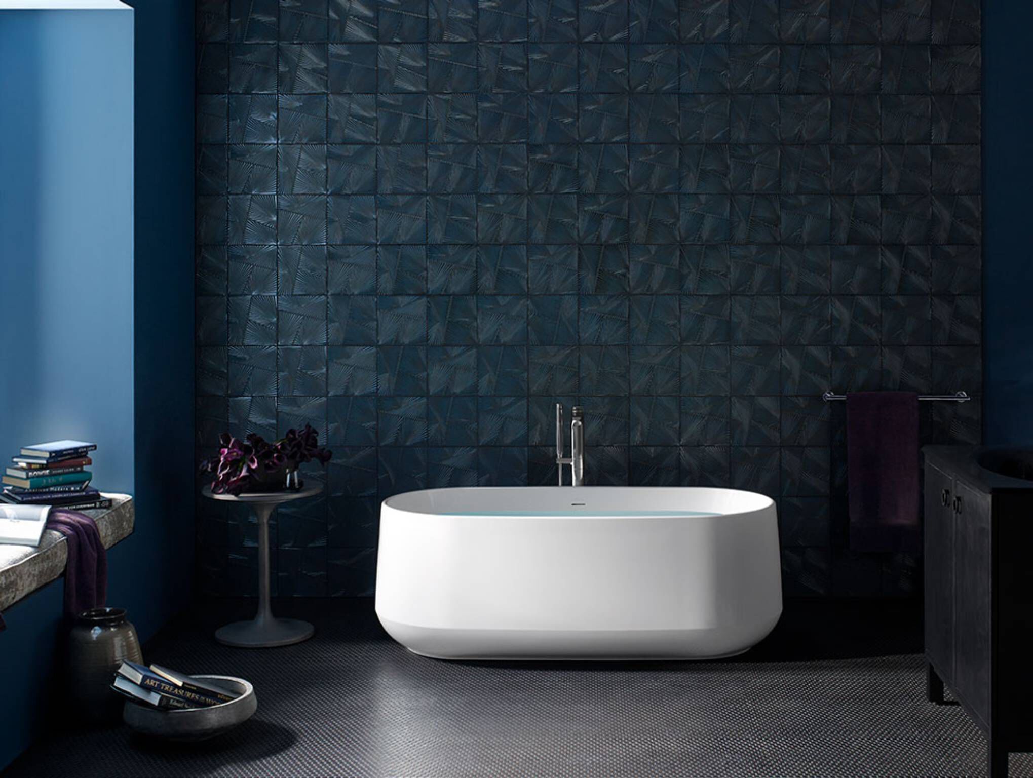 Llave monomando alta para tina línea Avid en cromo pulido,,hi-res image number null